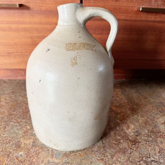 Antique Stoneware Salt Glazed Tobacco Spit Jug 11” - Picture 4 of 6